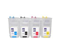 HOBXMFY 130ML Refillable Ink Cartridge With Chip Compatible With 728 728XL For Designjet T730 T830 Plotters F9J68A F9J67A F9J66A F9J65A