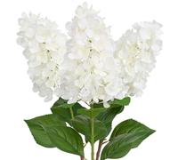 Hobyhoon 3Pcs Hydrangeas Artificial Flowers,Faux Hydrangea,73cm Long Stems Silk Hydrangea for Decoration,Table Centerpieces,Home,Farmhouse,Office,Hotel Decoration(White)