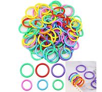 hocadon 100 Pcs Plastic Loose Leaf Binder Rings, Flexible Plastic Book Rings, Book Rings Multicolour for Card, Notebook Photo Album Loose Leaf Booklet, Loose Leaf Hoop Ring Clips for 2 Size