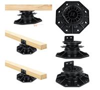 Hocamel 12pack Adjustable Deck Support Pedestal,Floor Lift Plastic Deck Foundation Support Base, Floating Deck Platform,Height Adjustment Raising from1-9/16" to 2-3/4", Automatic Leveling