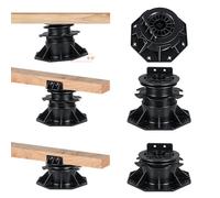 Hocamel 20Pack Adjustable Deck Support Pedestal, Floor Lift Plastic Deck Foundation Support Base for Floating Deck Platform, Height Adjustment Raising from 2-3/4"to 5-23/32"Black, Automatic Leveling