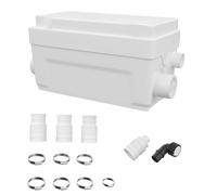 HOCANFLO 400W Macerator Pump, Quiet Copper Winding Wire Motor Sewerage Shower Lift Drain Pump for Toilet Sink Basin Shower Bathtub, 6000 L/H Maximum Flow, 2 Inlets