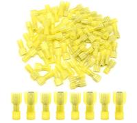 Hocansen 100 Pieces Spade Connectors Insulated Male and Female Wire Connectors Crimp Terminal Connectors Kit (Yellow/NLS)