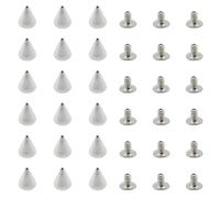 Hocansen 100 Set Spikes Studs for Clothing 7x10mm Punk Rivets Metal Spikes and Studs Cool Double Cap Rivet for DIY Clothes,Leather (7x10mm/PK)