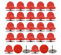 Hocansen 200 Pcs/100 Set Rubber Pin Backs 10mm Safety Keeper With Metal Blank Pins, Cap for Lapel Brooches Ties Hats Badges Replacement (Red)