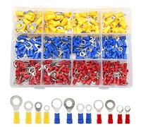 Hocansen 360 Pieces Ring Connectors Electrical Wire Connectors Insulated Electrical Wire Terminals Crimp Connectors, Connectors Terminals Kit for Automotive Motorcycle Repairs (UPRZ)