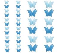 Hocansen 4PCS Paper Butterfly Banner 2.8m/118in Hanging Butterfly Paper Garland Hanging Streamers Party Decorations Flag for Birthday Wedding Decorations (Blue/ZHD)