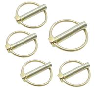 Hocansen 5 Pcs Lynch Pin and Ring 10x45mm Shaft Locking Pin Fastener with Ring 3 Point Hitch Pins for Tractors,Trailers and Trucks Mower (10*45mm/OX)
