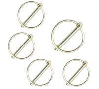 Hocansen 5 Pcs Lynch Pin and Ring 6x45mm Shaft Locking Pin Fastener with Ring 3 Point Hitch Pins for Tractors,Trailers and Trucks Mower (6*45mm/OX)