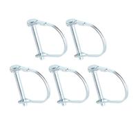 Hocansen 5 Pcs Wire Locking Pins 6x45mm D Shape Safety Coupler Pin Round Wire Shaft Locking Pin with Arch Wire Retainer for Farm, Tractors, Trailers（6x45mm/DX）