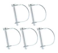 Hocansen 5 Pcs Wire Locking Pins 8x60mm D Shape Safety Coupler Pin Round Wire Shaft Locking Pin with Arch Wire Retainer for Farm, Tractors, Trailers（8x60mm/DX）