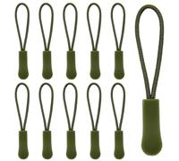 Hocansen 50Pcs Zipper Pulls 66mm/2.59in Zipper Extension Pulls Zip Fixer Military Green Zip Puller Tab Tags Replacement for Backpacks, Clothes, Purse(LT/Military Green)