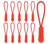 Hocansen 50Pcs Zipper Pulls 66mm/2.59in Zipper Extension Pulls Zip Fixer Red Zip Puller Tab Tags Replacement for Backpacks, Clothes, Purse(LT/Red)