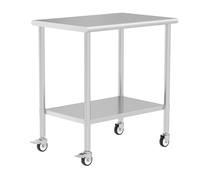 HOCCOT Stainless Steel Prep & Work Table with Adjustable Shelf and Wheels, Kitchen Island with Storage, Commercial Workstations, Utility Table in Kitchen Garage Laundry Room Outdoor BBQ, 36“ X24”