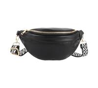 Hoce Women Fanny Packs Glitter Waist Bag Ladies Bum Bag Multi-Functional Sling Bag Chest Bag with Adjustable Strap, Solid--black, L28*W12.5*H9cm/11*4.9*3.5inch