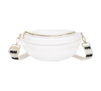 Hoce Women Fanny Packs Glitter Waist Bag Ladies Bum Bag Multi-Functional Sling Bag Chest Bag with Adjustable Strap, Solid-white, L28*W12.5*H9cm/11*4.9*3.5inch