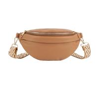 Hoce Women Fanny Packs Glitter Waist Bag Ladies Bum Bag Multi-Functional Sling Bag Chest Bag with Adjustable Strap, Solid-brown, L28*W12.5*H9cm/11*4.9*3.5inch