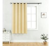 HOCEDO Kitchen Curtains 110 x 105 cm 90% Light Blocking, Privacy Protection, Noise Reduction Thermal Insulated Curtain for Children'S Rooms, Living Rooms, Cream Color