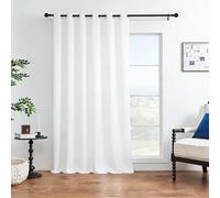 HOCEDO Kitchen Curtains 140 x 130 cm 90% Light Blocking, Privacy Protection, Noise Reduction Thermal Insulated Curtain for Children'S Rooms, Living Rooms, White
