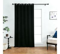 HOCEDO Kitchen Curtains 60 x 135 cm 90% Light Blocking, Privacy Protection, Noise Reduction Thermal Insulated Curtain for Children'S Rooms, Living Rooms, Black