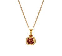 HOCEDO Pomegranate necklace niche design sense plated 18k gold zircon retro quality light luxury pendant with clavicle chain