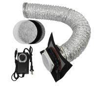 HOCENWAY Upgrade 3-Layers Filter System Smoke Exhaust Kit with 5000RPM Fan and Speed Control Power Adapter for All Laser Engraver 3D Printer Enclosure Tent Cover DIY