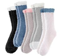 Hocerlu 5 Pairs Fluffy Socks for Women and Ladies, Soft Cosy Fuzzy Bed Warm Thermal Gift Socks for Winter, UK 4-8