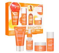 HochoLii 4 Piece Vitamin C Face Care Set - Travel Size Gift Set Skin Renewing Nourishing Brightening for a Radiant Complexion with Cleansing Gel, Toner, Serum and Cream