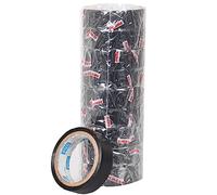 HOCHSTE 10 x PVC Insulation Tape Coloured Electrical Wiring Flame Retardent 16mm Set Black 10 Pack