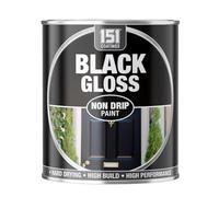 HOCHSTE 151 Coatings Gloss Paint, Non Drip Interior & Exterior Paint, High Build Finish, Smooth Application for Wood Metal Doors, Furniture, Durable Gloss Coating, 300ml (Black, Pack of 1)