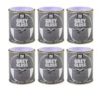 HOCHSTE 151 Coatings Gloss Paint, Non Drip Interior & Exterior Paint, High Build Finish, Smooth Application for Wood Metal Doors, Furniture, Durable Gloss Coating, 300ml (Grey, Pack of 6)