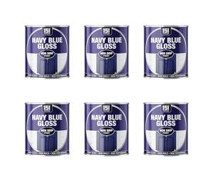 HOCHSTE 151 Coatings Gloss Paint, Non Drip Interior & Exterior Paint, High Build Finish, Smooth Application for Wood Metal Doors, Furniture, Durable Gloss Coating, 300ml (Navy Blue, Pack of 6)