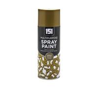 HOCHSTE 1x 151 Multipurpose Metallic Spray Paint, Quick Dry Finish Aerosol Paint for Metal, Wood & Plastic, Smooth Metallic Coating for DIY Crafts, Furniture, 400ml (1, Gold)