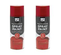 HOCHSTE 2x 151 Multipurpose Metallic Spray Paint, Quick Dry Finish Aerosol Paint for Metal, Wood & Plastic, Smooth Metallic Coating for DIY Crafts, Furniture, 400ml (2, Red, Gloss)