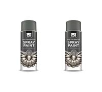 HOCHSTE 2x 151 Multipurpose Metallic Spray Paint, Quick Dry Finish Aerosol Paint for Metal, Wood & Plastic, Smooth Metallic Coating for DIY Crafts, Furniture, 400ml (2, Gun Metal Grey, Gloss)
