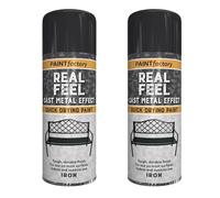 HOCHSTE 2x Cast Iron Effect Spray Paint, Realistic Metal Finish Aerosol, Quick Dry, Interior & Exterior Use, High Coverage Decorative Paint, 400ml, (2, Cast Iron Effect Black)