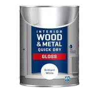 HOCHSTE® Brilliant White Paint, Quick Drying Formula, Durable & Weather-Resistant, DIY Enthusiasts, Easy-To-Apply, Ideal For Walls, Ceilings, Wood, Metal, Interior And Exterior Use, (Gloss, 1.25L)