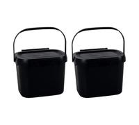 HOCHSTE® Caddy Kitchen Food Waste Bin, Metallic, 2Pcs