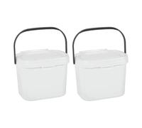 HOCHSTE® Caddy Kitchen Food Waste Bin, White, 2Pcs