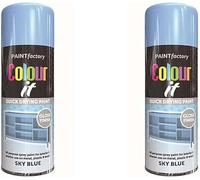 HOCHSTE Colour It Sky Blue Quick Drying Paint, Multi-Surface, Gloss Finish, Smooth Coverage, Durable, Rust-Resistant, Long-Lasting, Ideal for Doors, Gates, Railings & Furniture, 400ml, (Pack of 2)