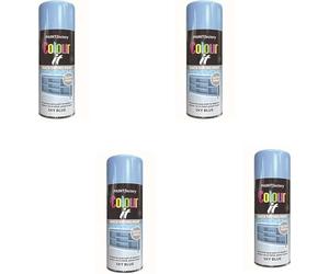HOCHSTE Colour It Sky Blue Quick Drying Paint, Multi-Surface, Gloss Finish, Smooth Coverage, Durable, Rust-Resistant, Long-Lasting, Ideal for Doors, Gates, Railings & Furniture, 400ml, (Pack of 4)