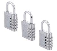 HOCHSTE Combination Padlock - Heavy Duty Padlocks with Code, Suitcase Locks, Lock for Gym Locker, Hasp, Outdoor Shed, Storage, Cabinet, Tool Box, Luggage Locks - Weatherproof Lock (Silver - 3 Pack)