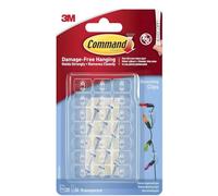 HOCHSTE Command Clear Decorating Clips 20 Pack with 24 Adhesive Strips - Mini Self-Adhesive Damage-Free Hooks for Fairy Lights, Seasonal Decorations & Wall Hanging, Transparent Design Clear 1 Pack