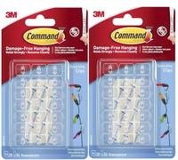 HOCHSTE Command Clear Decorating Clips 40 Pack with 48 Adhesive Strips - Mini Self-Adhesive Damage-Free Hooks for Fairy Lights, Seasonal Decorations & Wall Hanging, Transparent Design Clear 2 Pack