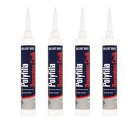 HOCHSTE® Decorators Caulk, Flexible Gap Filler Sealant, Fast Drying, Paintable in 1 Hour, Interior Crack & Joint Filler for Walls, Skirting & Frames, (White, 380ml, 4Pcs)