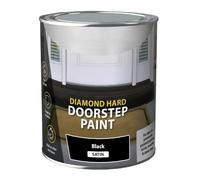 HOCHSTE Diamond Hard Doorstep Paint Black Satin, Long-Lasting Protection, Quick Drying Time, Easy-To-Apply, Interior And Exterior Use, DIY Enthusiasts, Against Wear And Tear, 750ml