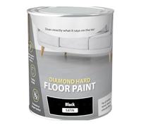 HOCHSTE® Diamond Hard Floor Paint, Tough & Durable, Scuff & Scratch Resistant, Fast-Drying, Paint For Interior Wood, Black Satin 750ml