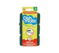 HOCHSTE® Dish Matic Refill Sponges, Effortless Dishwashing & Scrubbing, Grease Removal, Reusable, Stubborn Food Residues, Ensures Hygienic Cleaning, Perfect for Everyday Use, Pack of 3