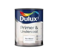 HOCHSTE® Dulux Primer and Undercoat for Wood, Quick Dry Water-Based Paint Prep, Interior Exterior Use, 2-in-1 Sealer & Base Coat, Improved Adhesion for Topcoats, (White, 750ml)