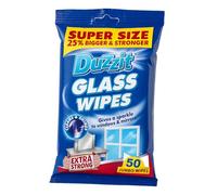 HOCHSTE® Duzzit Glass Wipes, Cleans & Shines Windows, Mirrors, Glass Surfaces, Extra Strong, Lightly Fragranced, Streak-Free Finish, Household Cleaning Wipes in Resealable Pack, 50 Jumbo Pack